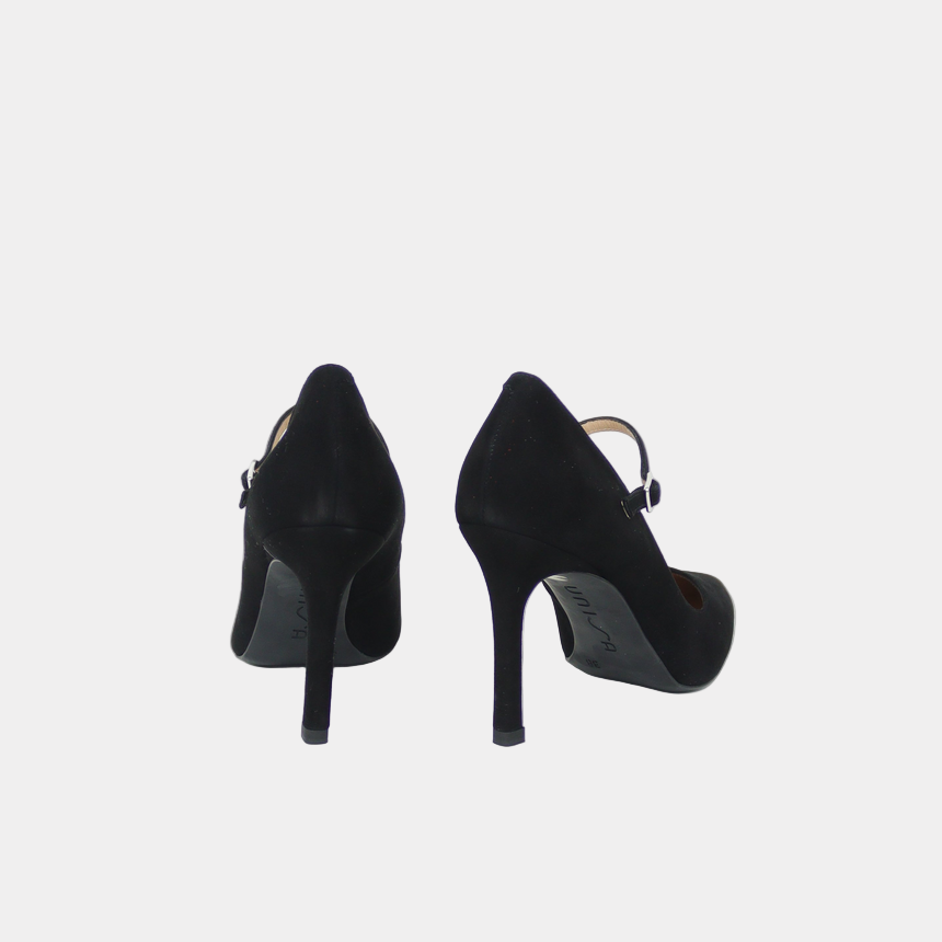 
                  
                    Unisa Tuchel Mary Jane Black Suede Heel
                  
                