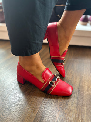
                  
                    Marian Red Leather Pump with Heel
                  
                