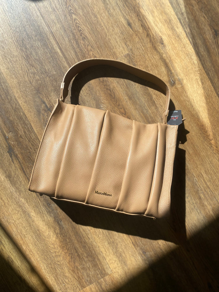 
                  
                    Marco Moreo Quilted Tan Leather Tote
                  
                