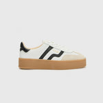 Gant Cuzmani Platform Sneaker White sneaker with black stripes and a gum sole