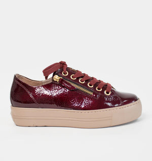 
                  
                    Paul Green Patent Lace Trainer with Zip
                  
                