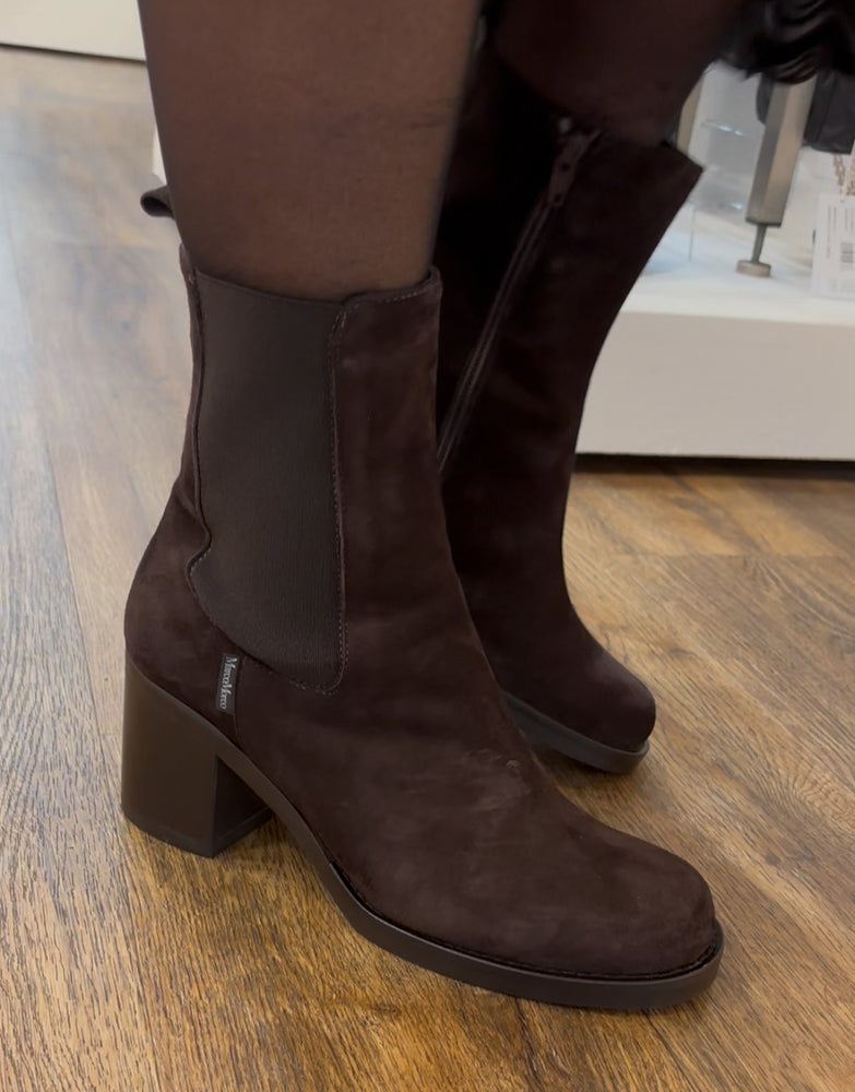 Brown suede ankle boots 