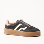 Gant Cuzmani Grey Suede Sneaker with gray, pink, and white design