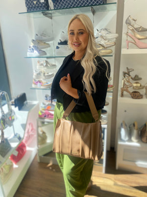 
                  
                    Marco Moreo Quilted Tan Leather Tote
                  
                