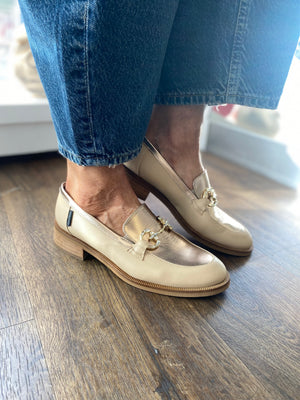 
                  
                    Marco Moreo Beige with Gold Loafer
                  
                