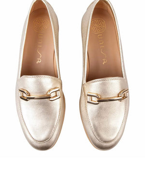 
                  
                    Unisa Dalcy Gold Loafers
                  
                