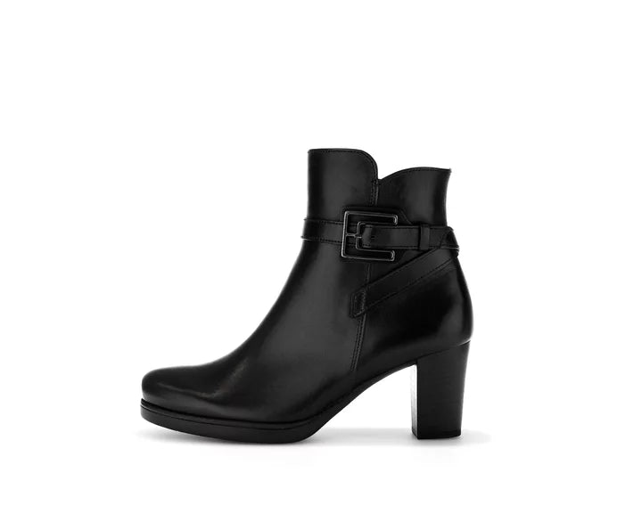 GABOR LEATHER BLOCK HEEL ANKLE BOOT 32.083.57