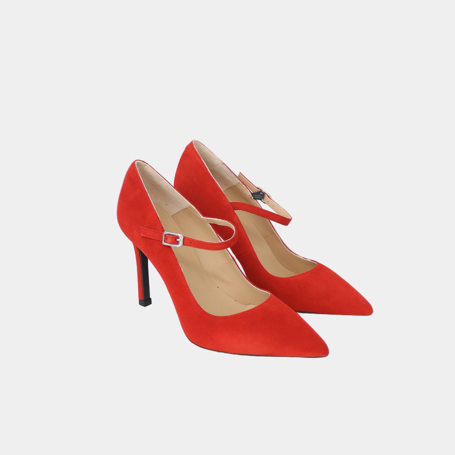 
                  
                    Unisa Tuchel Mary Jane Red Suede Heel
                  
                