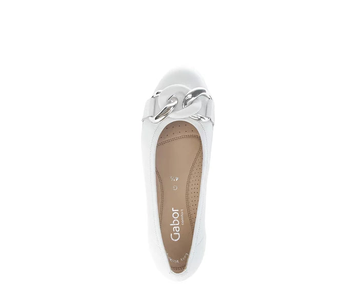 
                  
                    Gabor Smooth White Leather Sporty Ballerina
                  
                