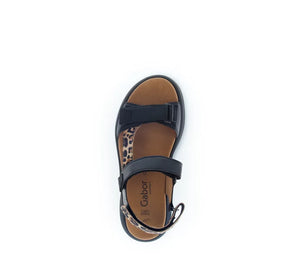 
                  
                    Gabor Strappy Black Sandal with Animal Print
                  
                