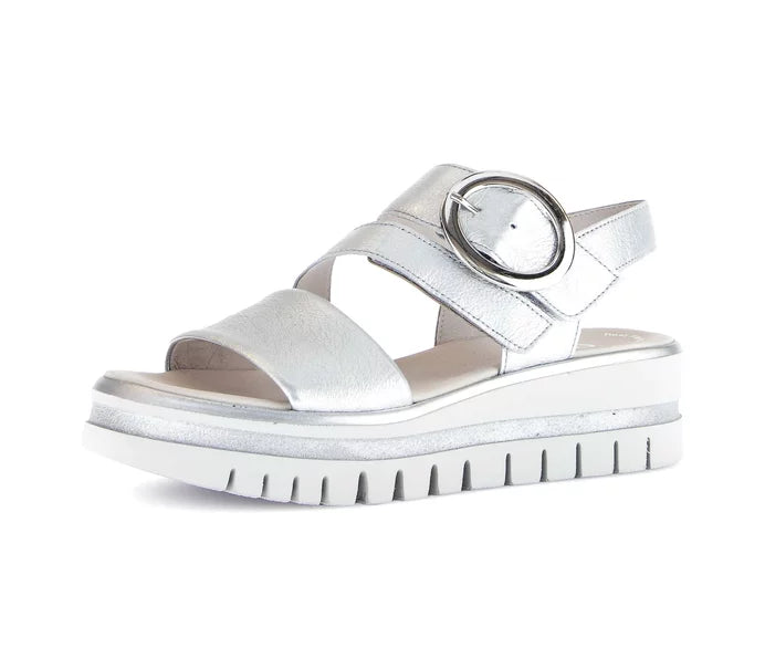 
                  
                    Gabor Silver Strap Sandal with Buckle
                  
                