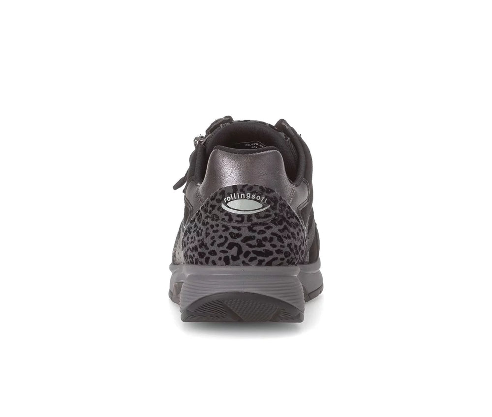 
                  
                    Gabor Rolling Soft Black Trainer with Print Heel
                  
                
