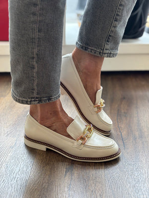 
                  
                    Marian Leather Cream Loafer
                  
                