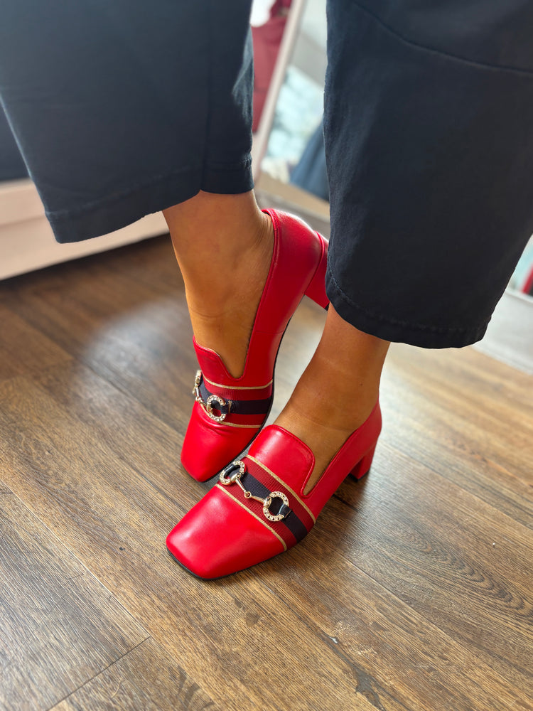 
                  
                    Marian Red Leather Pump with Heel
                  
                
