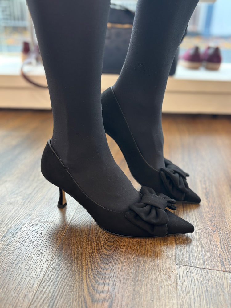 
                  
                    Marian Suede Black Court Shoe with Bow
                  
                