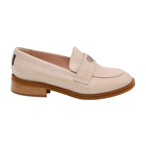 
                  
                    Marco Moreo Beige Patent Loafer with Heart
                  
                