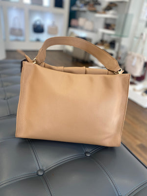 
                  
                    Marco Moreo Quilted Tan Leather Tote
                  
                