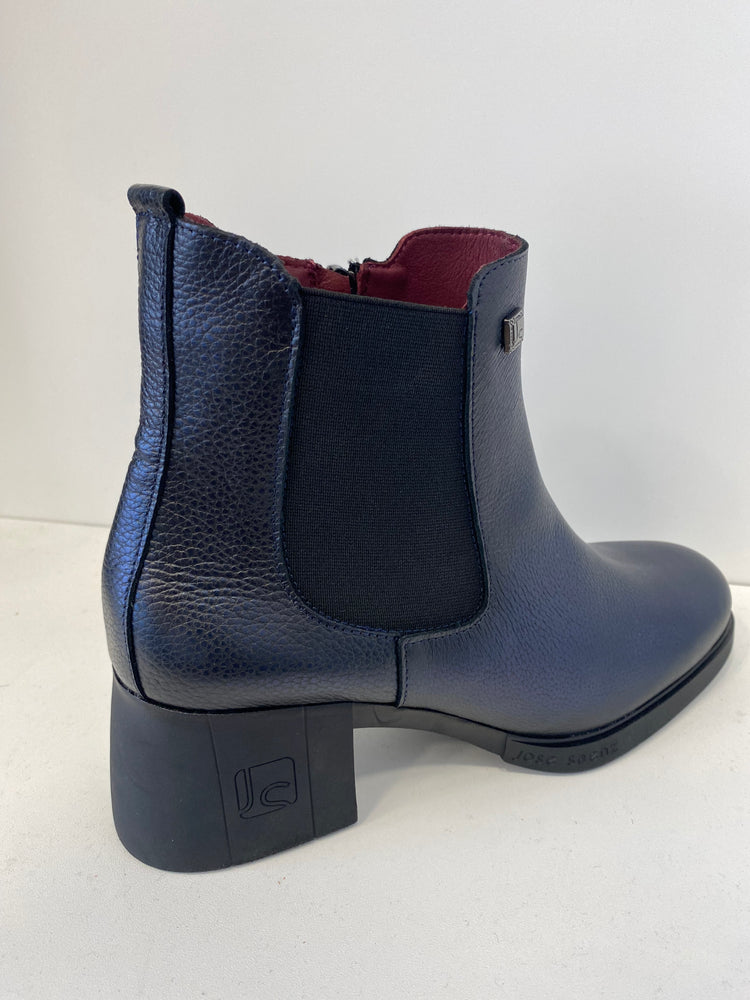 
                  
                    Jose Saenz Leather Navy Block Heel Ankle Boot
                  
                