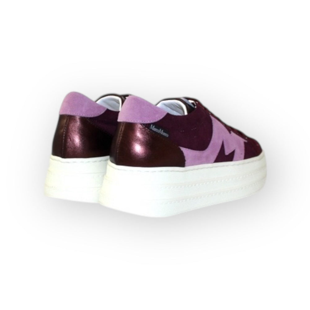 
                  
                    Marco Moreo Burgundy Leather Trainer with Pink
                  
                