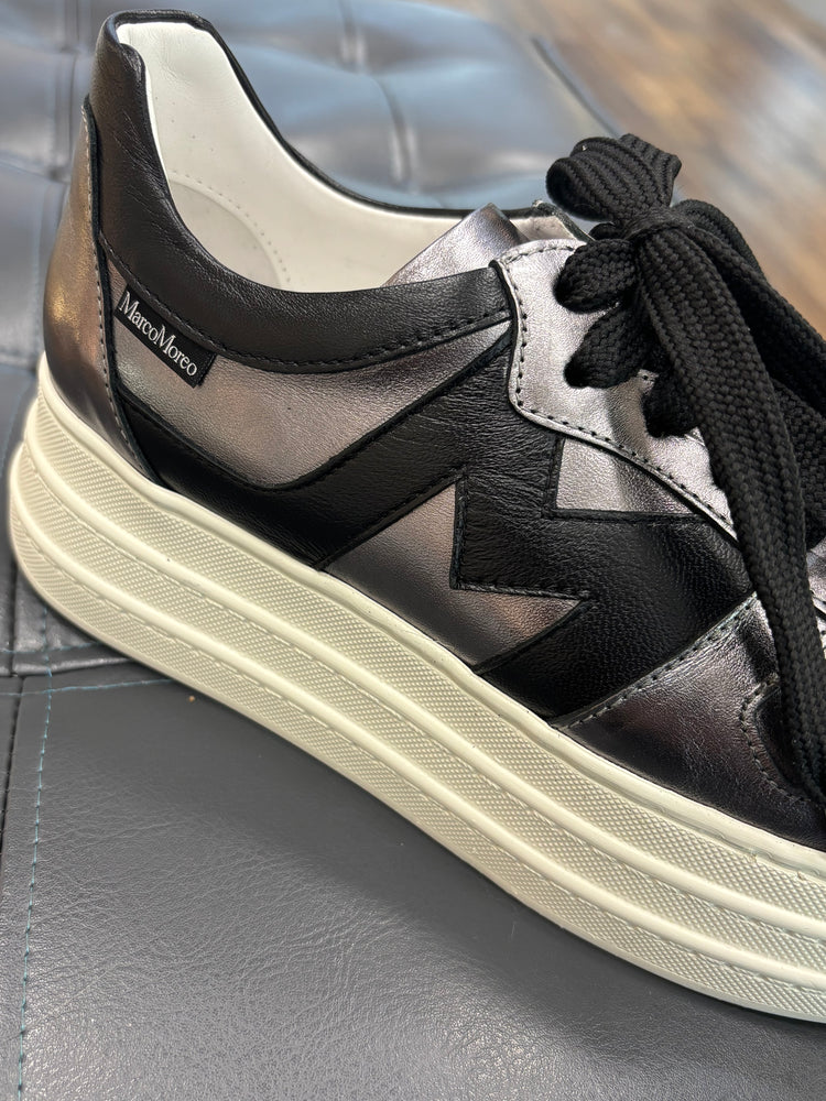 
                  
                    Marco Moreo Metallic Leather Trainer
                  
                