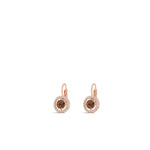 ABSOLUTE ROSE GOLD AND BROWN HALO DROP EARRINGS
