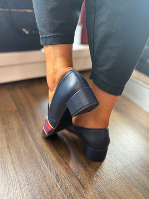 
                  
                    Marian Navy Leather Pump with Heel
                  
                