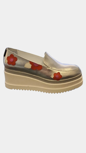 
                  
                    Marco Moreo Asia Wedge Loafer with Flowers
                  
                