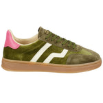Gant Cuzima Dark Olive Green sneaker with pink heel and white logo