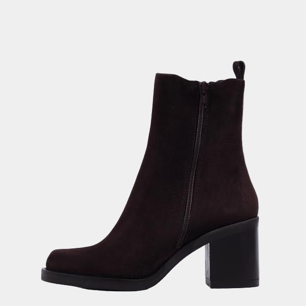 
                  
                    Marco Moreo Brown Suede Block Heel Ankle Boot
                  
                