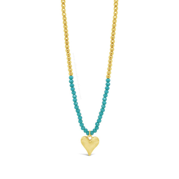 Absolute Jewellery Heart Turquoise Beaded Necklace N2195TQ