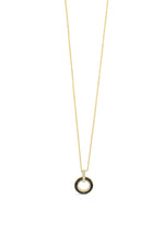 Absolute Black Halo Necklace on gold chain