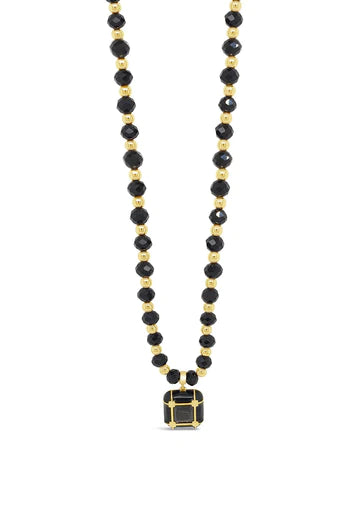 Absolute Cube Black Necklace N2225JT