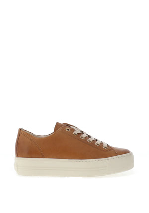 PAUL GREEN SUPER SOFT LEATHER TAN PLATFORM TRAINERS 4790 635 Oona s