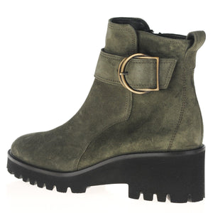 
                  
                    Paul Green Olive Suede Ankle Boot with Buckle
                  
                