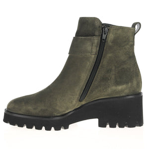 
                  
                    Paul Green Olive Suede Ankle Boot with Buckle
                  
                