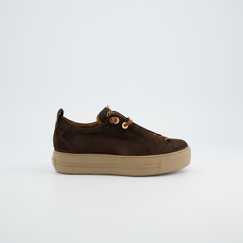 Paul Green Brown Suede Elastic Trainer
