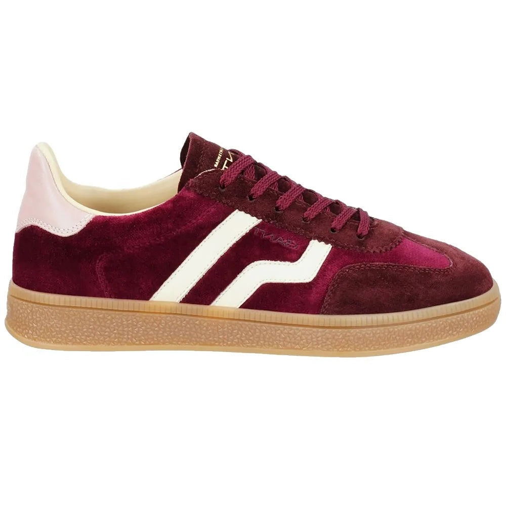 Gant Cuzima Suede Maroon sneaker with white stripes 