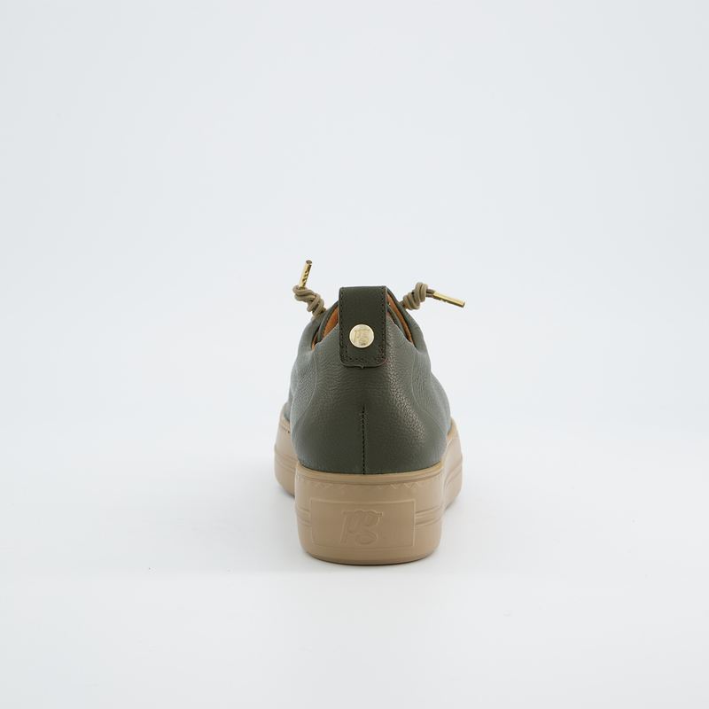 
                  
                    Paul Green Olive Leather Elastic Trainer
                  
                