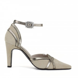 
                  
                    Marian Pointed Beige Court Shoe with Ankle Strap
                  
                