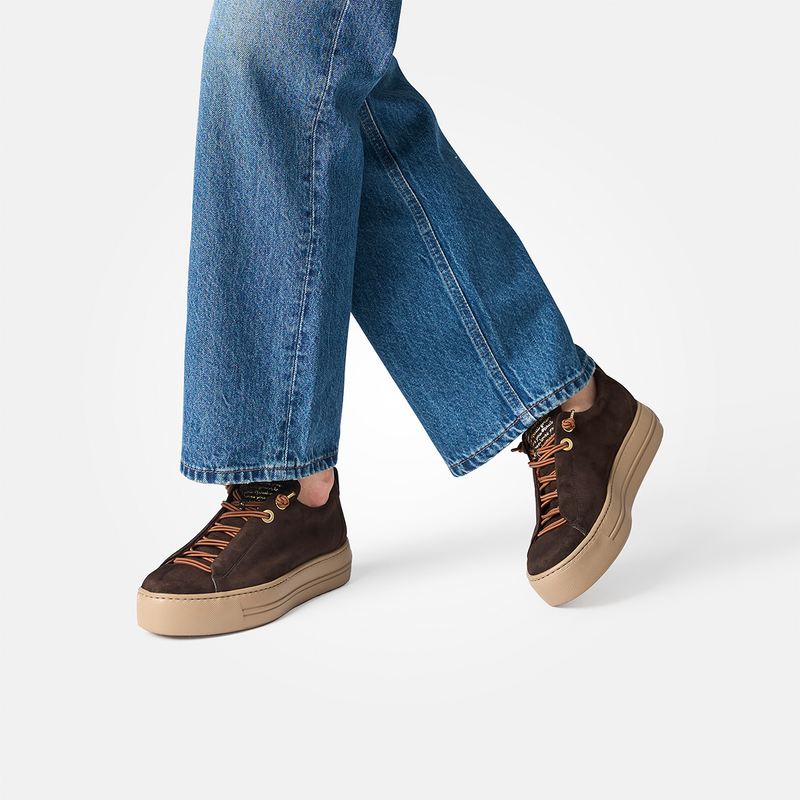 
                  
                    Paul Green Brown Suede Elastic Trainer
                  
                