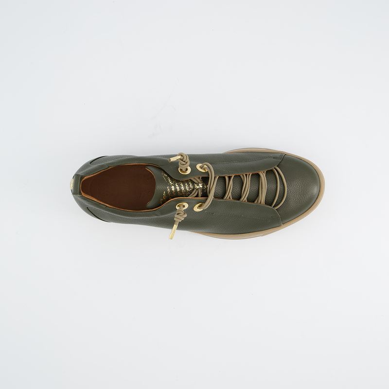 
                  
                    Paul Green Olive Leather Elastic Trainer
                  
                